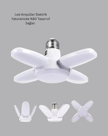 Hediye Enerji Tasarruflu Led Ampül 60 Watt 4 Kollu Beyaz Işık Yeni Nesil