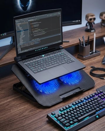 Hediye Çift Fanlı Sessiz Laptop Soğutucu 17 İnç Uyumlu Yükseltici Stand