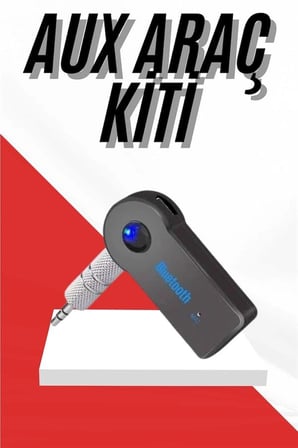 Hediye Tüm Cihazlara Uyumlu Bluetooth Aux Araç Kiti Siyah