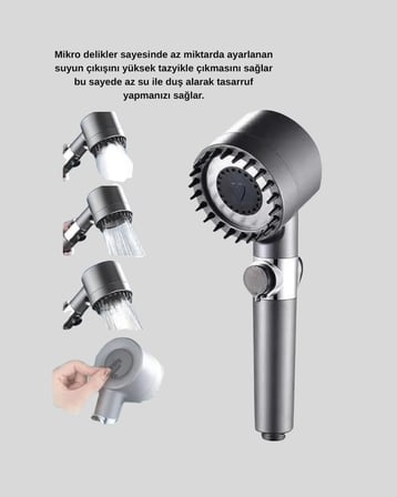 Hediye Spa Etkili Masaj Uçlu Duş Başlığı Ergonomik Tasarım