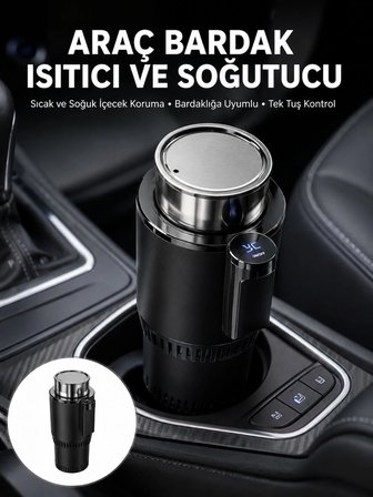 Hediye Isıtma Soğutma Özellikli Araç Bardaklığı Çakmak Girişli Akıllı Yeni Nesil