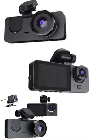 Hediye Yol Kayıt Araç Kamerası Hd Dvr 3 Kameralı 2.0in Ekranlı Ön İç Arka