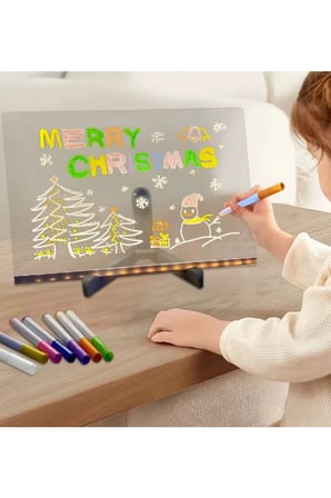 Hediye 12 Inc Led Işıklı Çizim Tahtası Ayarlanabilir Stant Ve Kalemleri İle