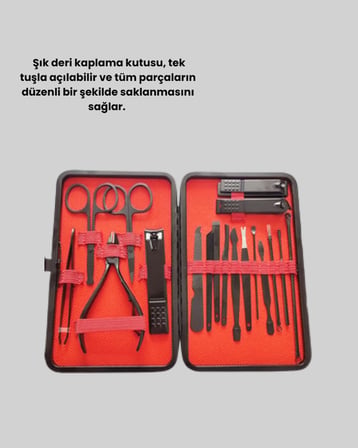 Hediye 17 Parçalık Profesyonel Manikür Seti – Paslanmaz Çelik