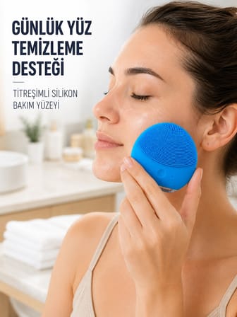 Hediye Şarjlı Yüz Temizleme Cihazı Yumuşak Silikon Titreşimli Cilt Bakım Fırçası
