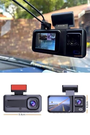 Hediye 1080p 3 Lensli Wifi Araç İçi Kameralı Ekran Dvr Kaydedici Gece Görüşlü