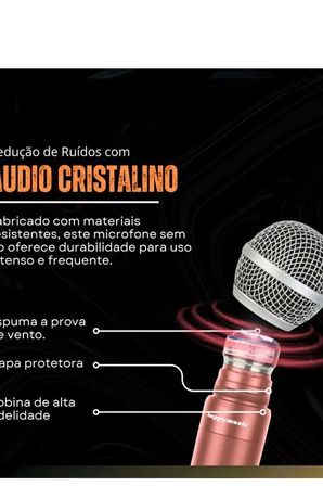Hediye Profesyonel Çiftli Kablosuz Mikrofon Seti Karaoke Şarj Edilebilir 50 Metre Mesafe Rose