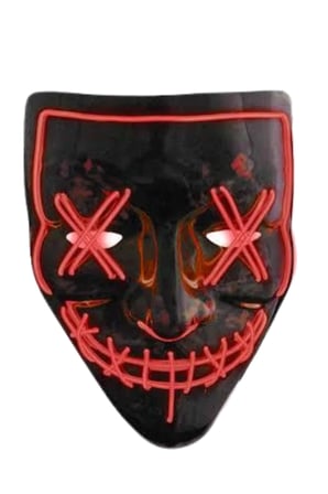 Hediye Hallowen Parti Maskesi Neon Led Işıklı Maske 3 Modlu Cadılar Bayramı Maskesi