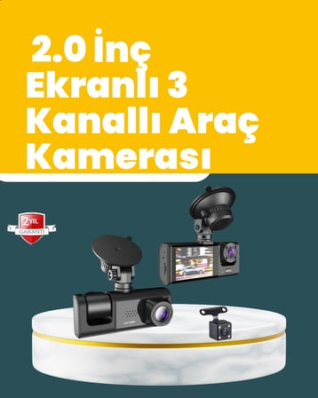 Hediye Full Hd Çift Yönlü Araç Kamerası  Hareket Algılama  Döngüsel Kayıt