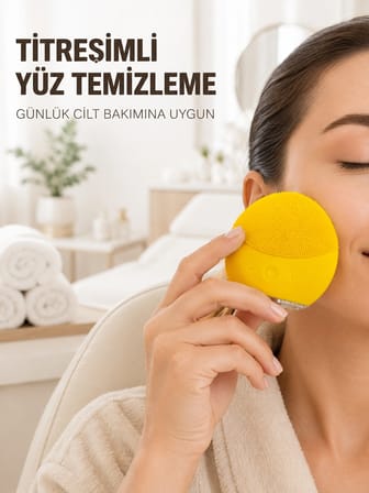 Hediye Su Geçirmez Titreşimli Yüz Temizleme Cihazı Yumuşak Silikon Cilt Bakım Fırçası