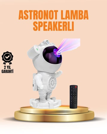Hediye Bluetooth Ve Dahili Ses Özellikli Astronot Projeksiyon Lambası