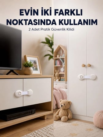 Hediye 2'li Çocuk Güvenlik Kilidi Ev İçi Koruma Seti
