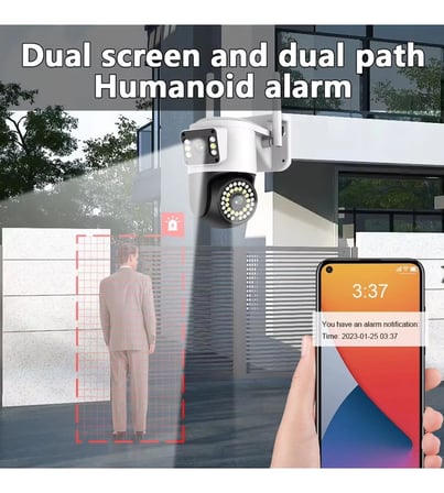 Hediye 4mp Yoosee Çift Lens Ip Kamera - Wıfı Açık Otomatik İzleme, Su Geçirmez Kablosuz Güvenlik Ev Kamerası, Renkli Gece Görüş