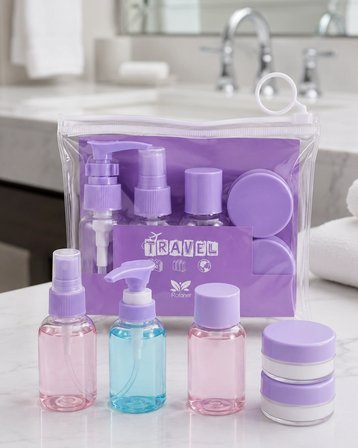 Hediye Şeffaf Seyahat Dolum Şişesi Seti 5 Parça Kozmetik Organizer