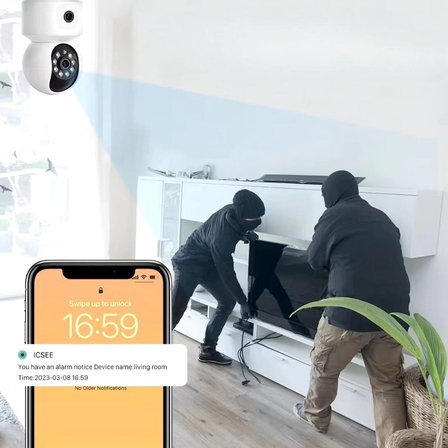 Hediye Çift Kameralı Wifi Bağlantılı Gece Görüşlü Ev Tipi Güvenlik Kamerası Yosee