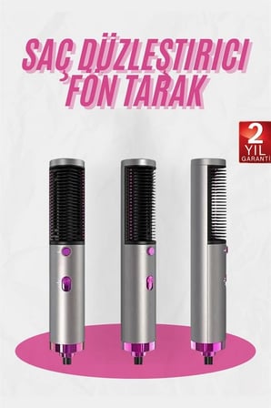 Hediye Fön Tarak Düzleştirici Seramik Kaplama Fön Makinesi Saç Kurutma