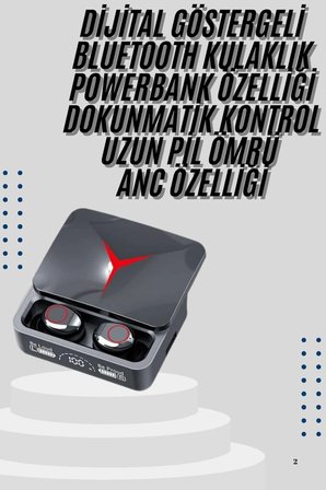 Hediye Kablosuz Bluetooth Kulaklık Powerbank Özellikli Göstergeli Hd Mikrofon