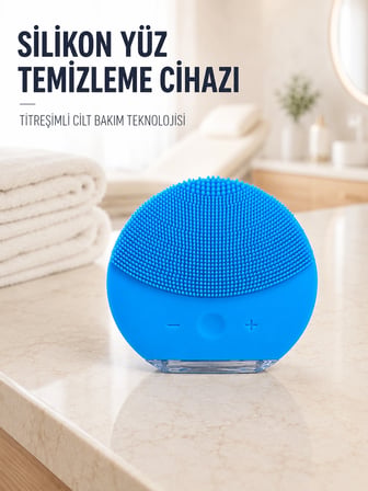 Hediye Elektrikli Silikon Yüz Temizleme Fırçası Şarjlı Ayarlanabilir Titreşimli