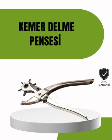 Hediye Deride Kemer Çanta Ayakkabı Delme Pensesi 6 Uçlu Döner Başlıklı Tamir Aleti