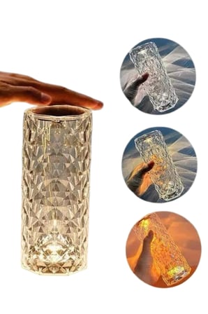 Hediye Kristal Lamba Masa Lambası Şarjlı Masa Lambası Dokunmatik Sensör Usb Şarjlı