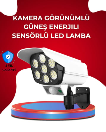 Hediye Uzaktan Kumandalı Güneş Enerjili Led Güvenlik Lambası Kamera Tipi Hareket Sensörlü
