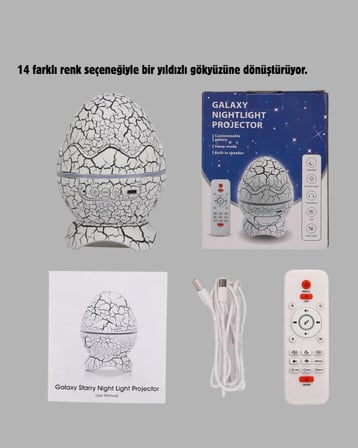 Hediye Galaksi Efektli Dinozor Yumurta Projektör – Yüksek Çözünürlüklü