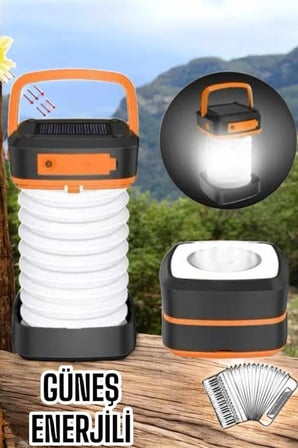 Hediye Güneş Enerjili Led Lamba Kamp Lambası Katlanabilir Lamba Usb Şarjlı