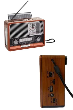 Hediye Vintage Nostaljik Radyo Aux Usb Sd Kart Girişli Şarjlı Bluetooth Bağlantılı