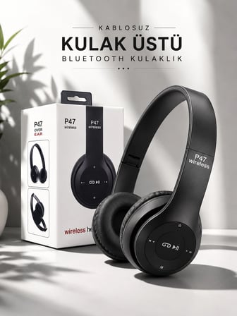 Hediye Kulak Üstü Tf Kart Ve Aux Destekli Ergonomik Bluetooth Kulaklık