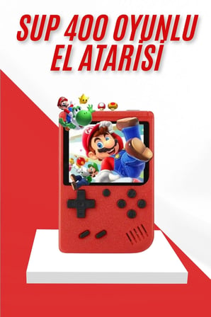 Hediye Nostalji Oyunlu Mini Atari Gamebox 400 Oyunlu El Atarisi