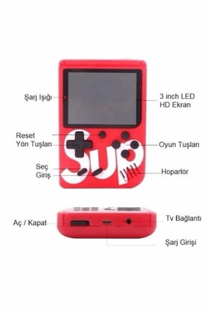 Hediye Nostalji Oyunlu Mini Atari Gamebox 400 Oyunlu El Atarisi