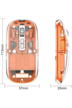 Hediye Mouse Fare Kablosuz Mouse Fare Şarjlı Bluetooth Sessiz 5 Tuşlu Şeffaf