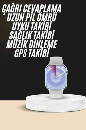 Hediye Akıllı Saat Kulaklık Hediyeli Uyku Ve Sağlık Takibi Yapabilen Uzun Ömürlü