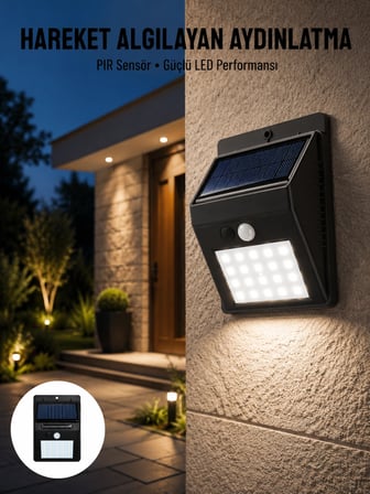 Hediye Bahçe Aydınlatması Güneş Enerjili Led Işık Lamba Sensörlü Dekoratif Yeni Nesil