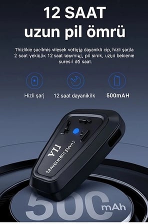 Hediye Y11 Bluetooth Kulaklık Mikrofonlu Motosiklet Kulaklığı İntercom Bt 5.3