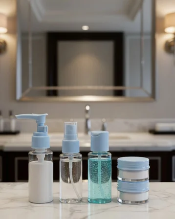 Hediye Kompakt 5’li Seyahat Banyo Şişe Takımı Çantalı