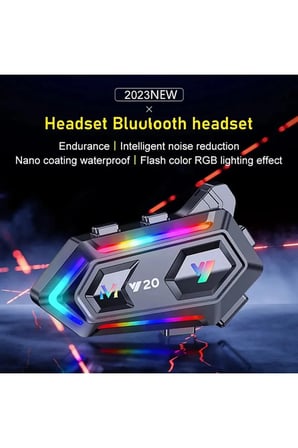 Hediye Y20 Motor Kurye Kask Kulaklık Rgb Modlu Bluetooth Motosiklet Kulaklık 5.3 Bluetooth Interkom