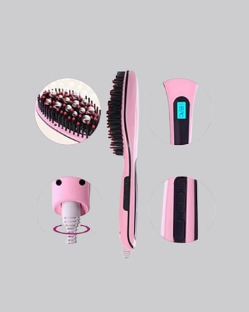 Hediye Dijital Ekranlı Seramik Saç Düzleştirici Tarak – 5 Kademeli Isı Ayarı, İyon Kontrollü