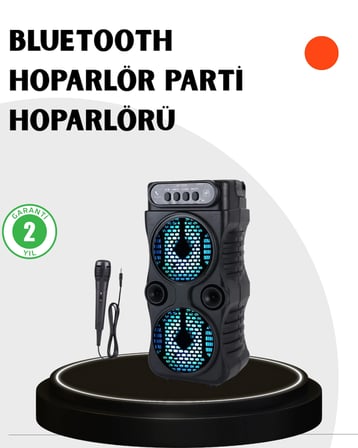 Hediye Bluetooth Bağlantılı Taşınabilir Hoparlör – Led Işıklı, Fm Radyolu, Mikrofon Girişli