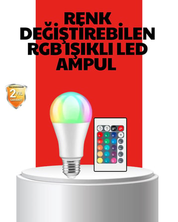 Hediye Rgb Uzaktan Kumandalı Led Ampul 16 Renkli A Kalite Orijinal