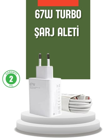 Hediye 67 Watt Turbo Şarj Cihazı Redmi Note 10 11 12 Uyumlu