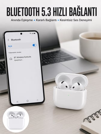 Hediye Kablosuz Bluetooth Kulaklık Tws Anc Özelliği Yüksek Ses Kaliteli Yeni Nesil