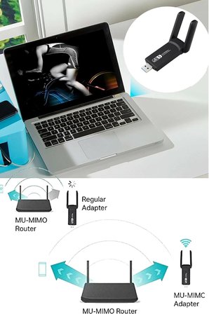 Hediye Dual Band Ac1200 Usb 3.0 Adaptör Kablosuz Wifi Yükseltici