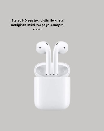 Hediye 2. Nesil Bluetooth 5.0 Kablosuz Kulaklık Su Geçirmez Hd Ses