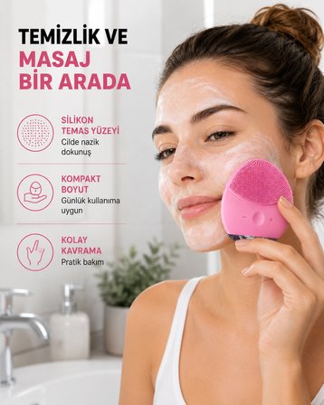 Hediye Taşınabilir Silikon Masaj Aleti – Derin Temizlik, Yüz Ve El Kullanımına Uygun Yeni Nesil