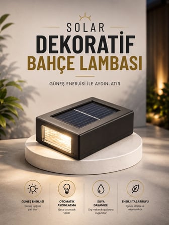 Hediye Dekoratif Duvar Lambası Solar Güneş Enerjili Bahçe Aydınlatması