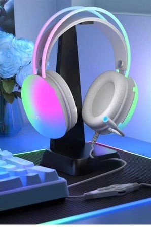 Hediye Kulak Üstü Kablosuz Bluetooth Kulaklık Unısex Renkli Işıklı Kulaklık