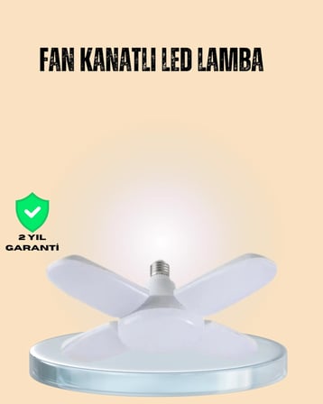 Hediye Yüksek Işık Güçlü Led Ampül 4 Kollu Katlanır Pervane Tasarım