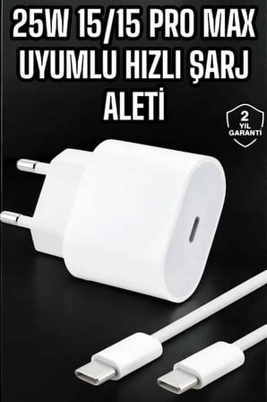 Hediye Güç Adaptörü Ve Kablosu Şarj Aleti 15/15 Pro Max Uyumlu Hızlı Şarj