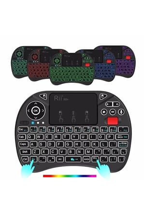 Hediye Rgb Işıklı Mini Kablosuz Klavye Touchpad Combo, Bluetooth Ve 2.4g Smart Tv Kumandası